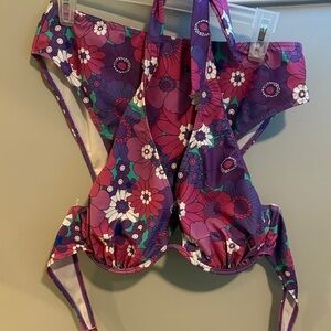 Floral Purple and Pink Bikini Set